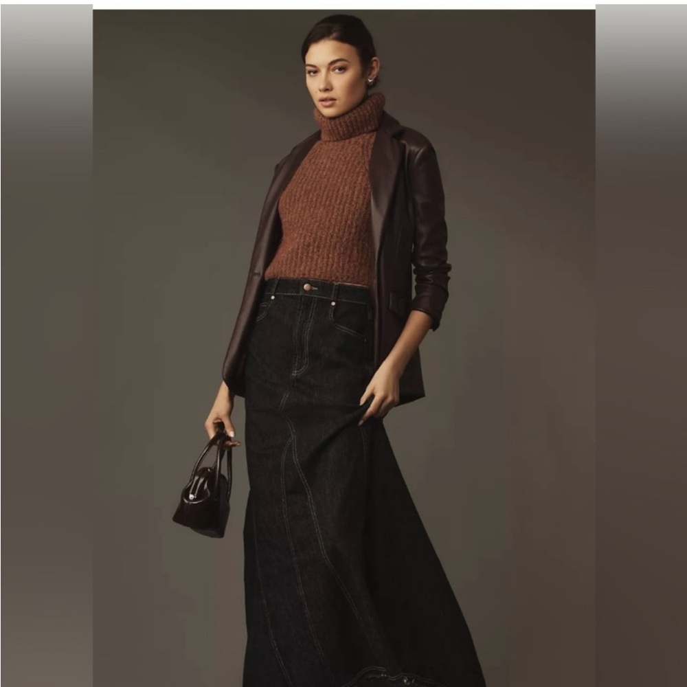 EUC Anthropologie Pilcro Maxi Black Denim Skirt